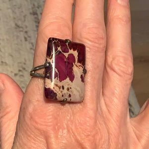 Purple turquoise & magnesite ring